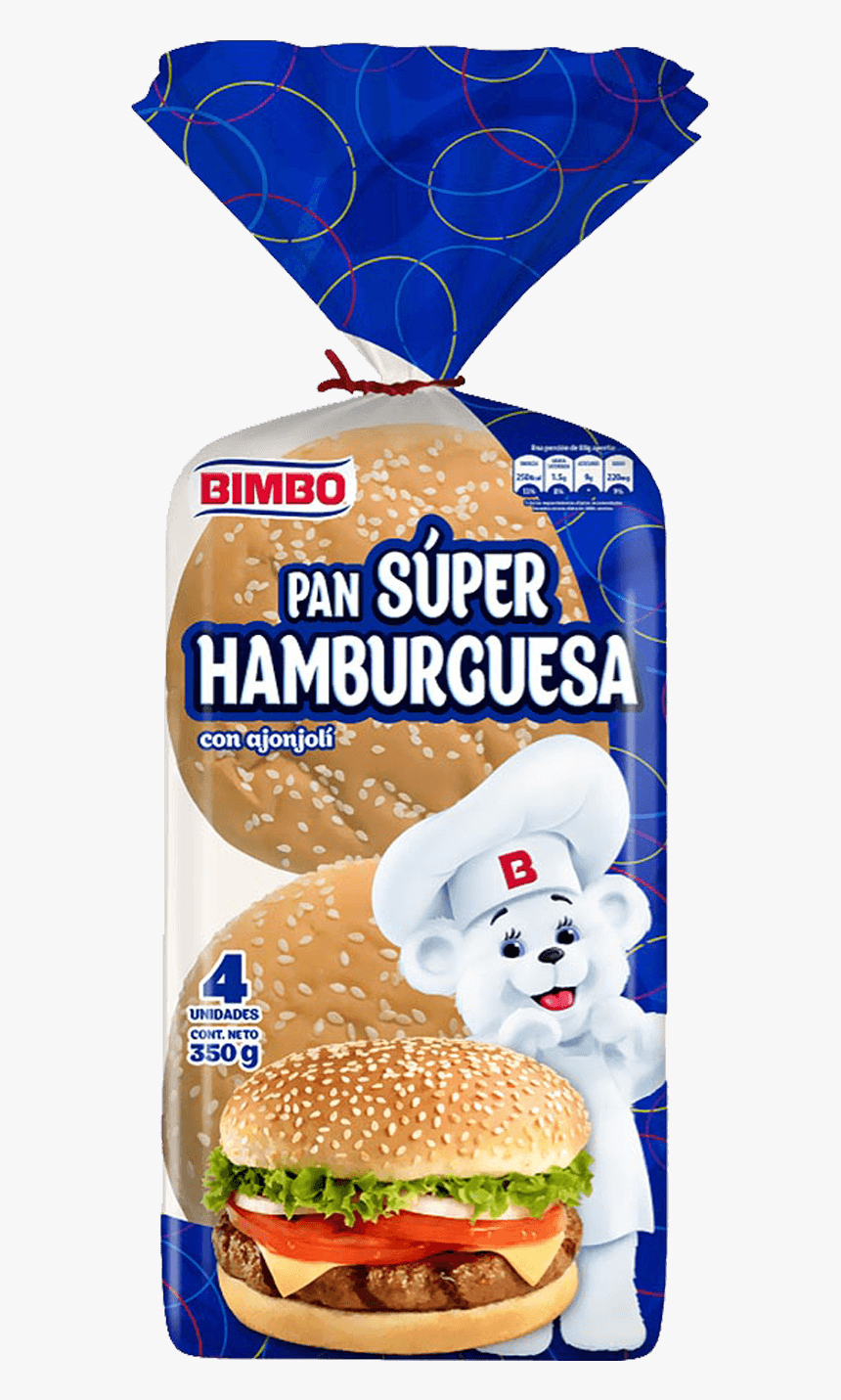 Pan Super Hamburguesa - Pan Hamburguesa Bimbo, HD Png Download, Free Download