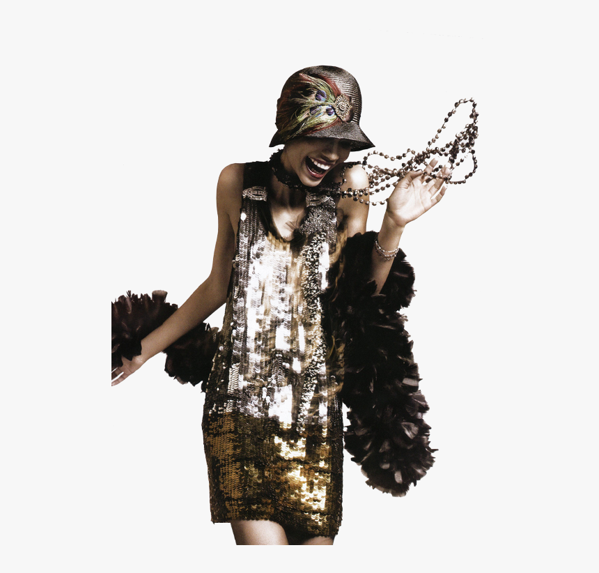 1920s The Great Gatsby Roaring Twenties Jazz Age Flapper - Great Gatsby Black Gold Look, HD Png Download, Free Download