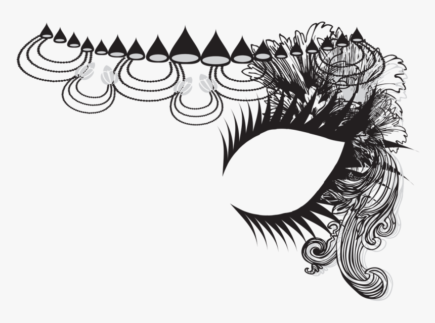 Masque Rage Temp Tattoo Mask Black Gatsby Mardi Gras - Gatsby Cake Clip Art, HD Png Download, Free Download