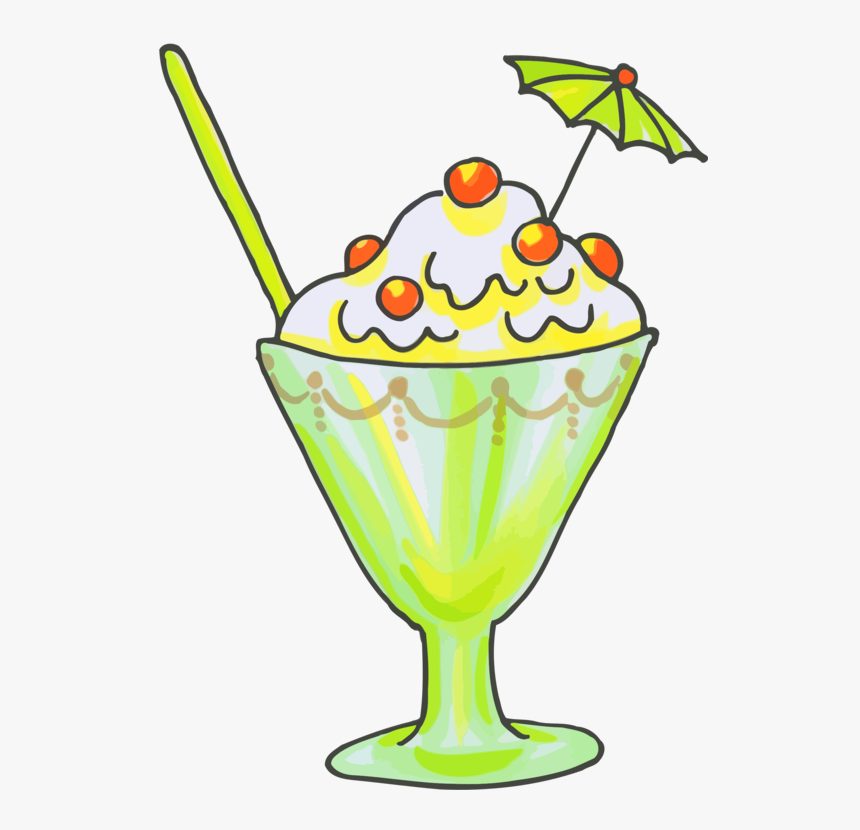 Non Alcoholic Beverage,line Art,martini Glass - Ice Cream, HD Png Download, Free Download