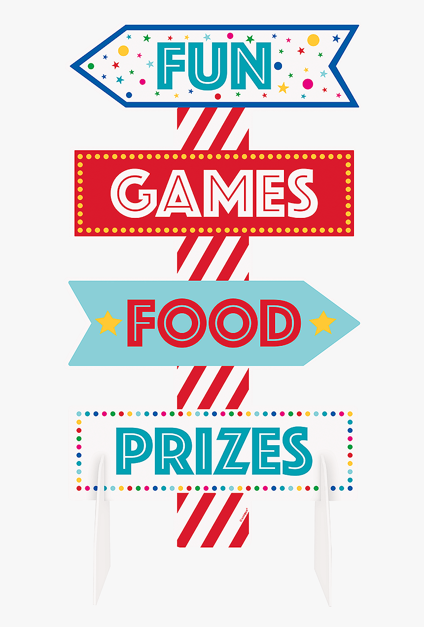 Circus Carnival Sign Centre Piece - Food Games And Prizes, HD Png Download, Free Download