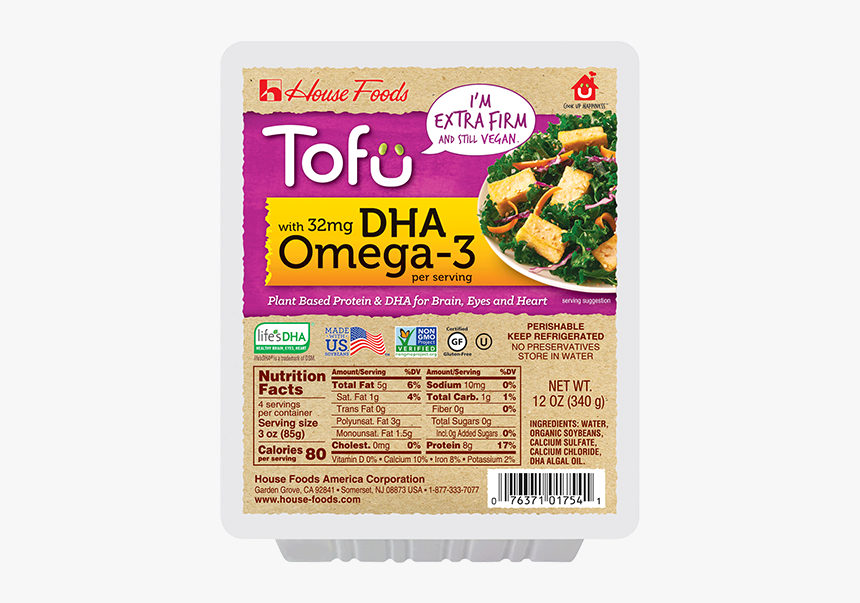 Dha Omega 3 Tofu Extra Firm - House Foods Tofu Dha, HD Png Download, Free Download