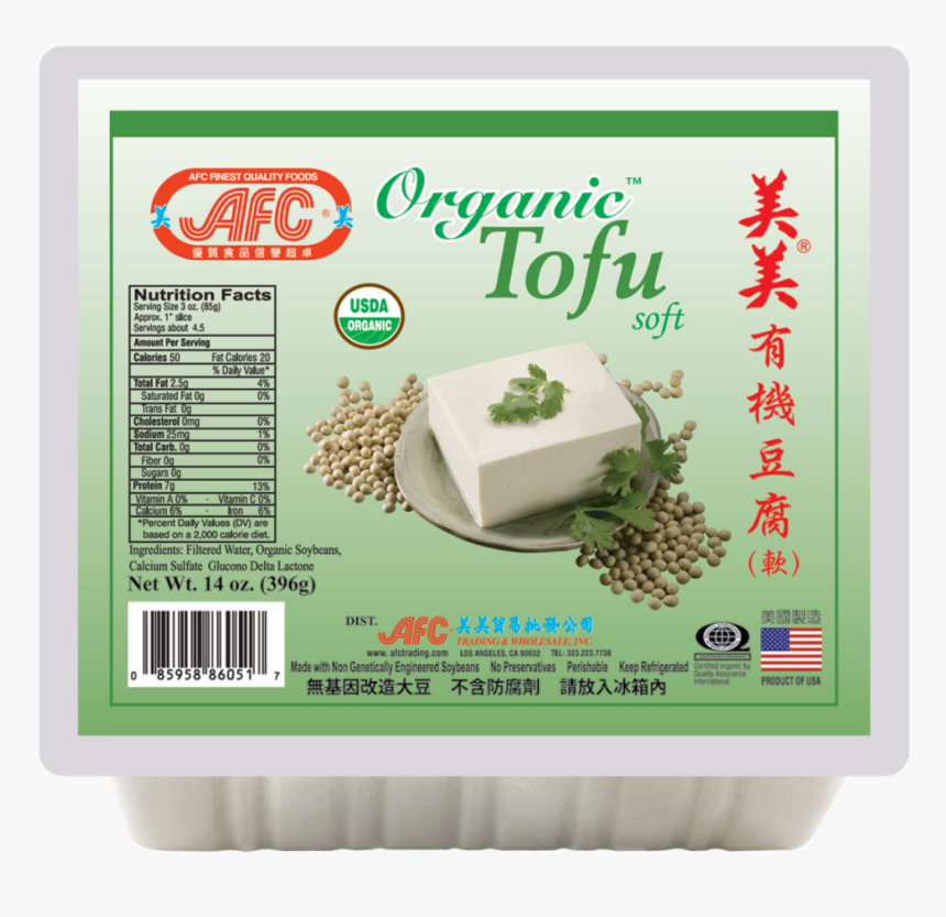 Afc Organic Tofu Soft 14oz - Afc Soy Foods Organic Tofu, HD Png Download, Free Download