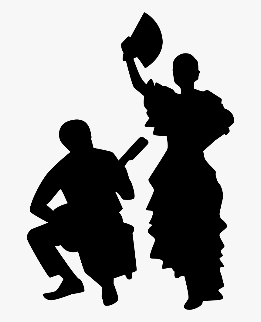 Flamenco Couple Of A Female Dancer And A Male Guitar - Png Siluetas De Personas Bailando, Transparent Png, Free Download