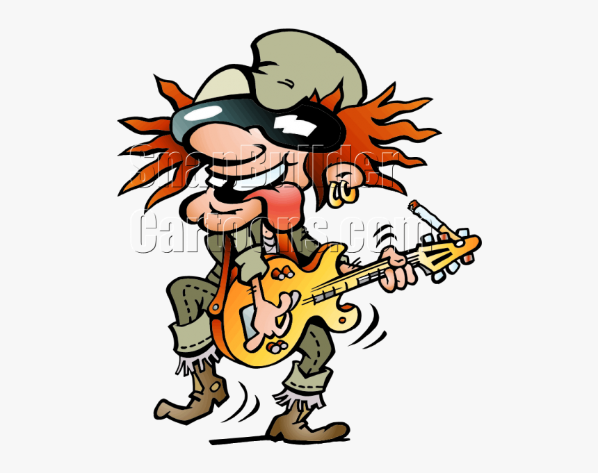 Guitar Rock Player - Cartoon Guitar Player Clipart, HD Png Download, Free Download