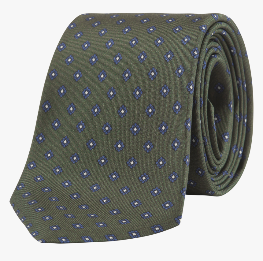 Dark Green Flower Print Silk Tie"
 Title="dark Green - Polka Dot, HD Png Download, Free Download