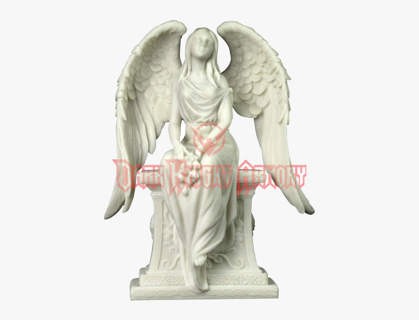 Clip Art With Roses Sitting On - Statue Sculpture Angel Statue Png, Transparent Png, Free Download
