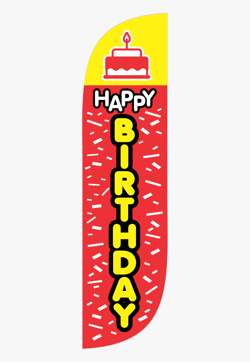 5ft Happy Birthday Feather Flag Red & Yellow - Graphic Design, HD Png Download, Free Download