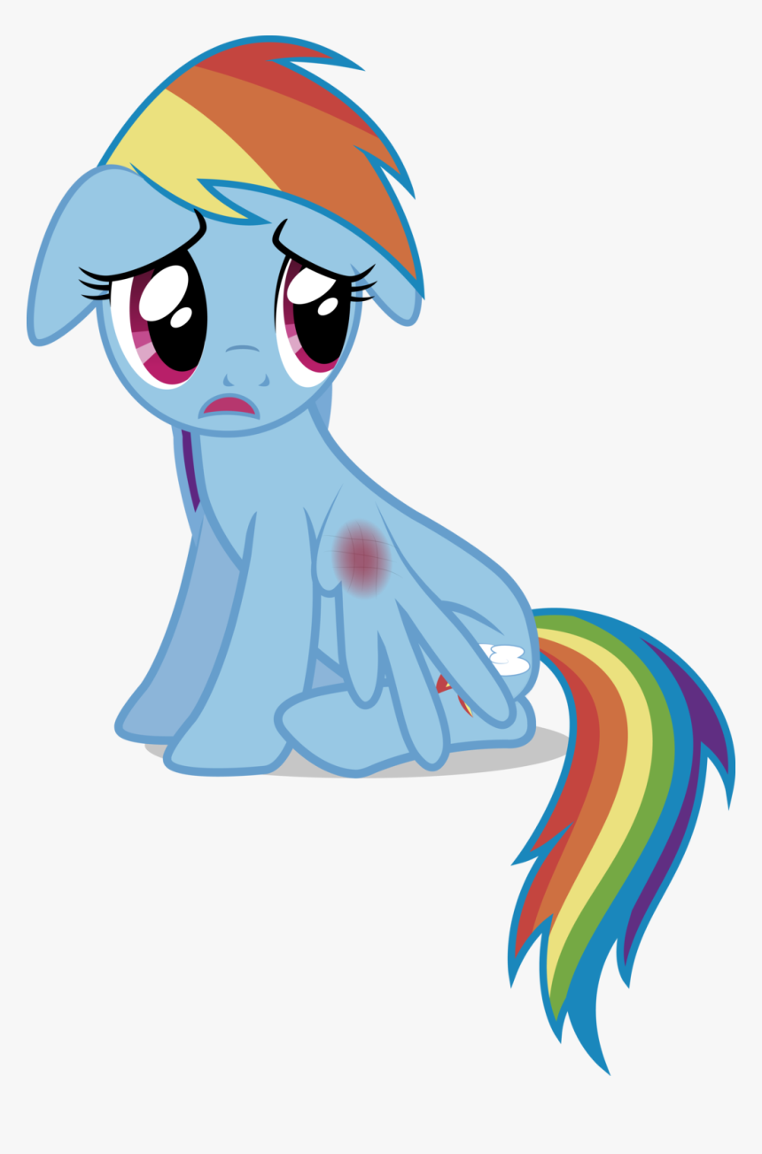 Rainbow Dash Sad Vector For Kids - Rainbow Dash Hurt, HD Png Download, Free Download