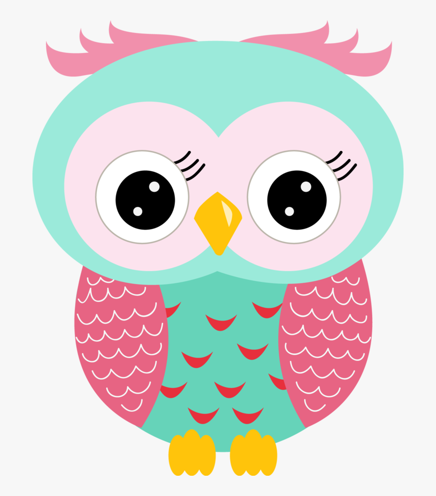 Coruja Rosa E Azul - Cartoon Cute Owl Clipart, HD Png Download, Free Download
