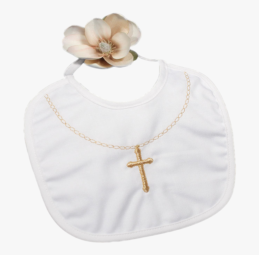 Cross Necklace Embroidery Small Handmade Cotton Bib - Cross, HD Png Download, Free Download