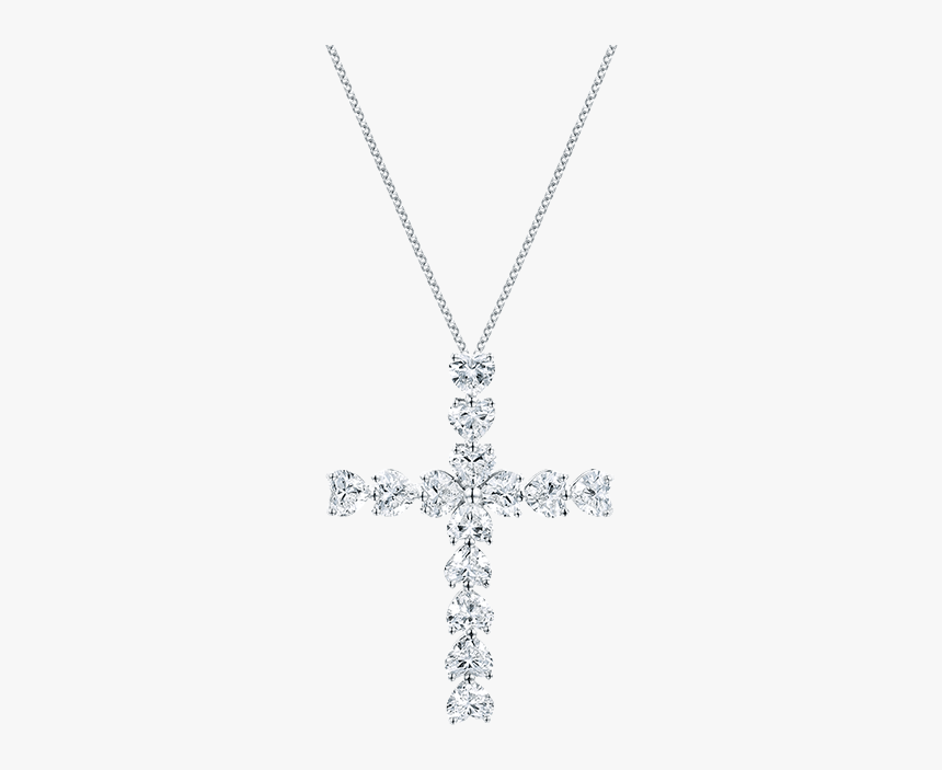 Symbols By Harry Winston, Heart-shaped Diamond Cross - Diamond Cross Necklace Harry Winston, HD Png Download, Free Download