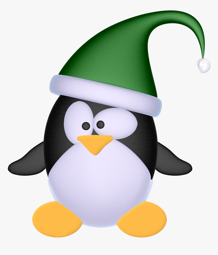 Penguin Illustration, Green Hats, Fauna, Linux, Christmas - Penguin With Green Hat Clipart, HD Png Download, Free Download