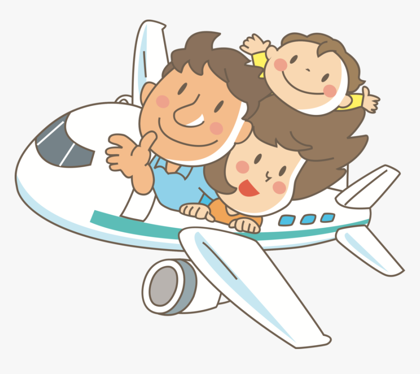 Transparent Airplane Clipart No Background - Family In Airplane Clipart, HD Png Download, Free Download