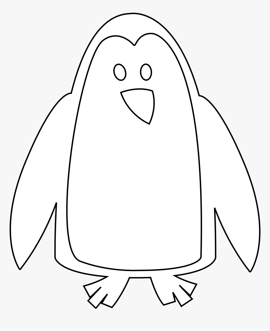 Christmas - Penguin - Clipart - Black - And - White - Cartoon, HD Png Download, Free Download