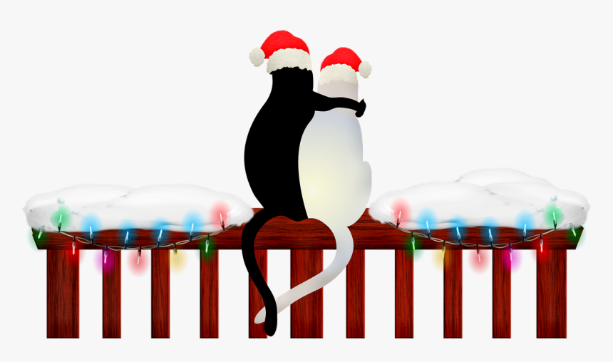 Christmas Cats, Christmas Fence, Christmas Lights - Cerca De Natal Png, Transparent Png, Free Download