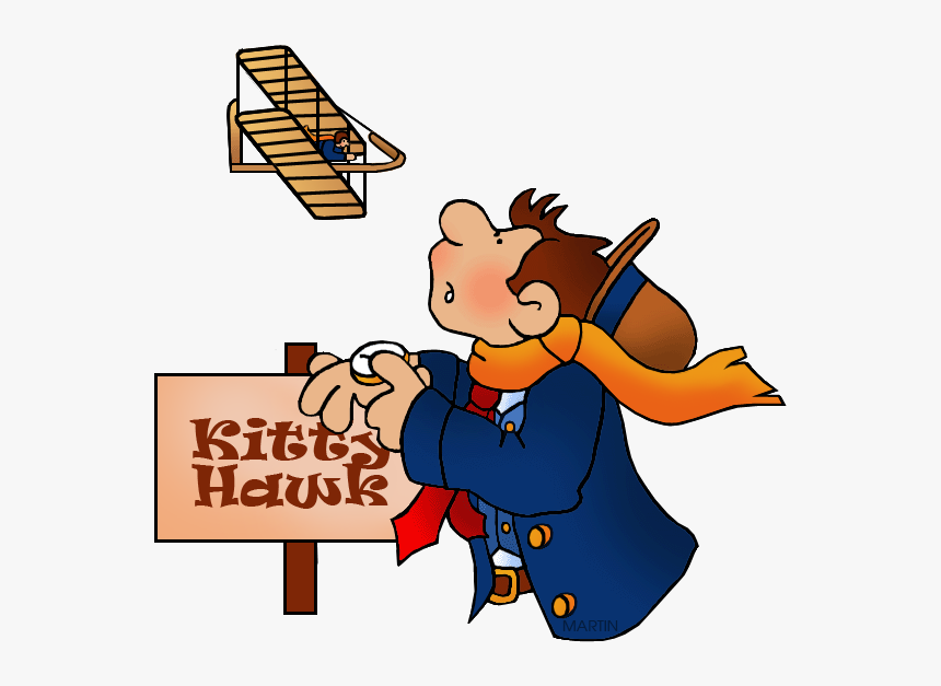 Kitty Hawk Cliparts - Wright Brothers Flyer Cartoon, HD Png Download, Free Download