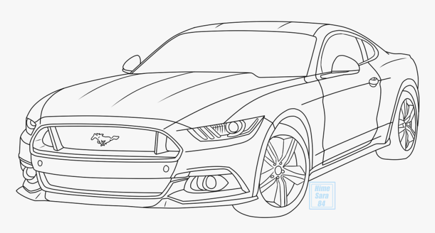 Clip Art Collection Of Free Cars - Cool Mustang Car Drawing, HD Png Download, Free Download