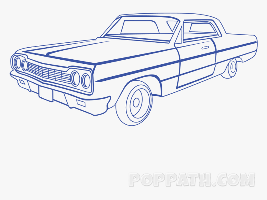 Cars Drawing Muscle Car - Antique Car, HD Png Download - kindpng