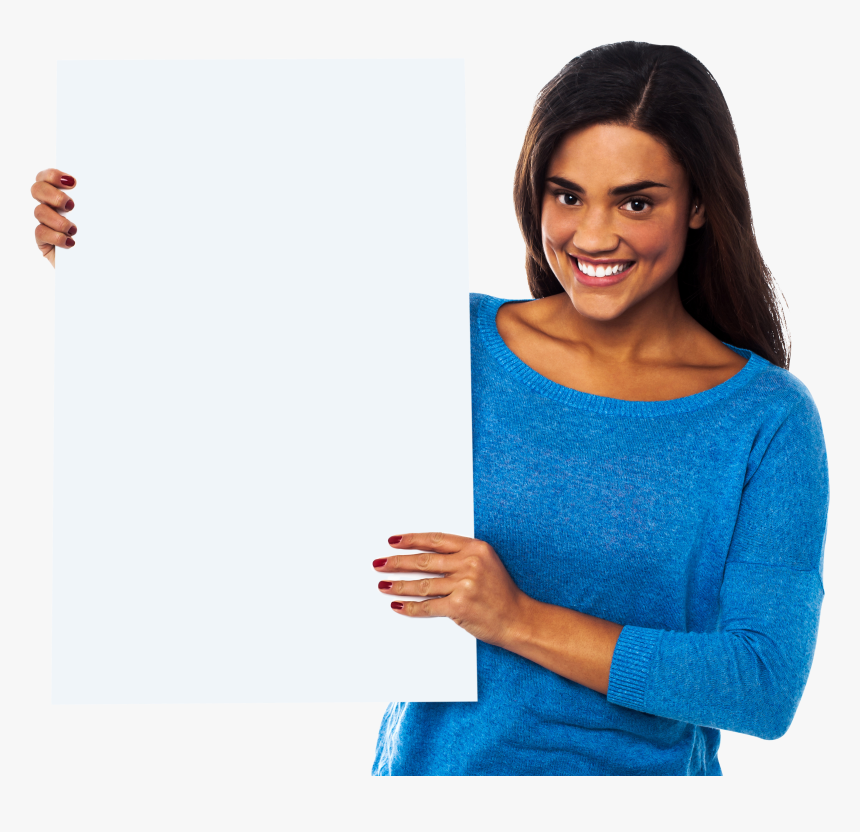 Girl Holding Banner Png Image, Transparent Png, Free Download