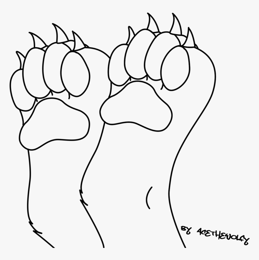 Free Cat Paw Lineart - Paws Lineart, HD Png Download, Free Download