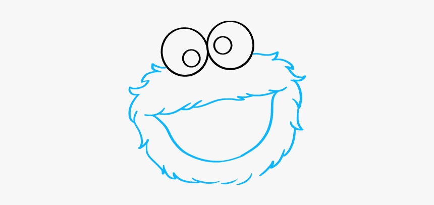 How To Draw Cookie Monster From Sesame Street - Cookie Monster Drawing Easy, HD Png Download, Free Download