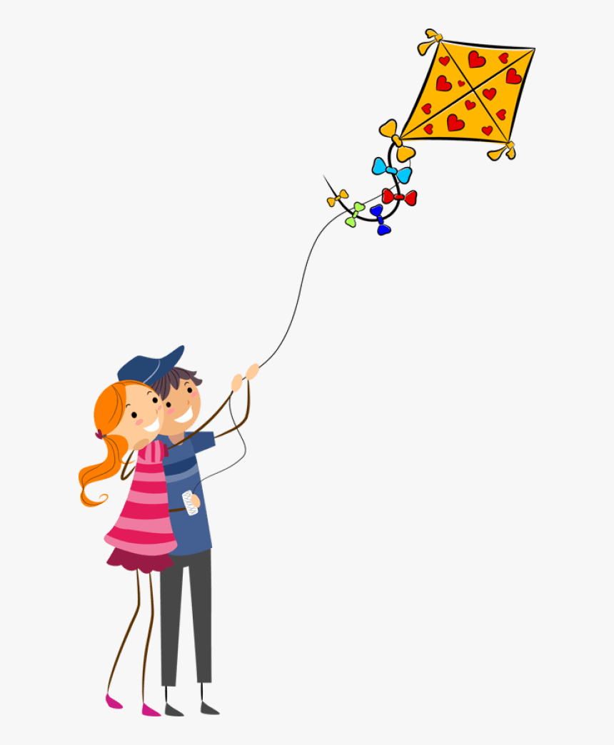 Girl Flying A Kite Clipart - Fly A Kite Clipart Png, Transparent Png, Free Download