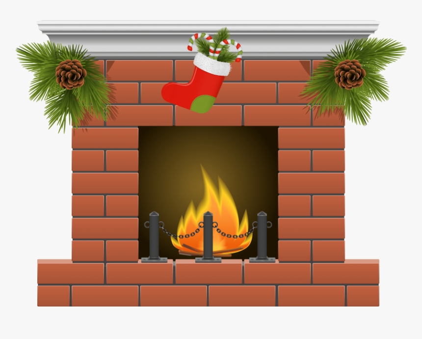 Picture Freeuse Library Christmas Stockings Fireplace - Christmas Fireplace Clipart, HD Png Download, Free Download