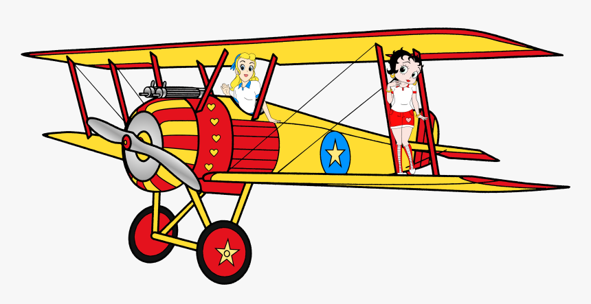 Betty Boop Images Betty & Sally On The Biplane Anime - Biplane Anime, HD Png Download, Free Download