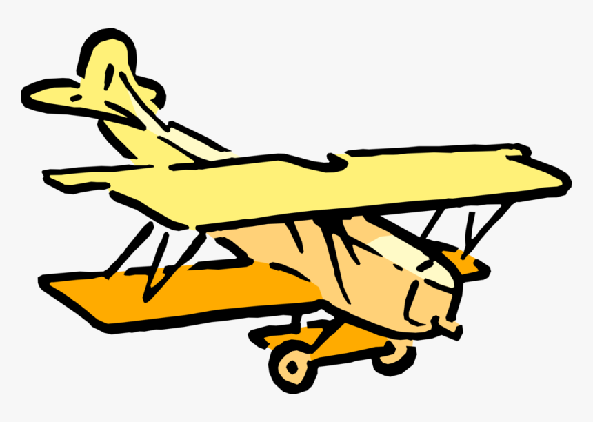 Vector Illustration Of Biplane Fixed-wing Aircraft - Animado Gif Aereo Che Vola, HD Png Download, Free Download