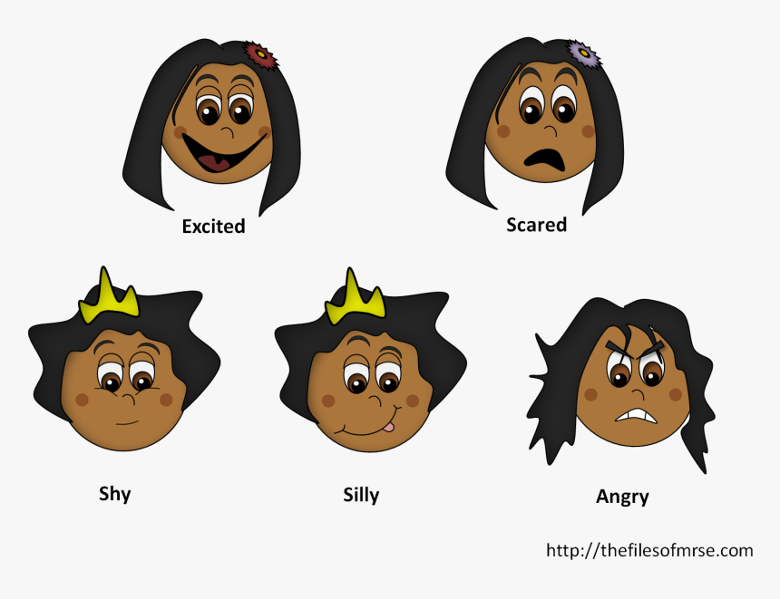 Feelings And Emotions Clipart - Happy Sad Scared Excited Faces, HD Png Download, Free Download