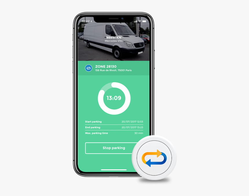 Smart Parking Button Iphone - Microvan, HD Png Download, Free Download
