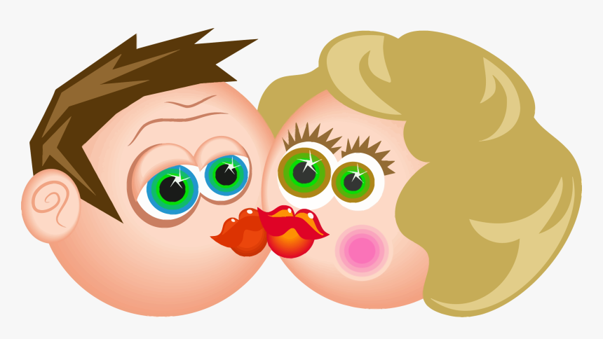 Kiss Clipart Png - Couple Kissing Cartoon Png, Transparent Png, Free Download