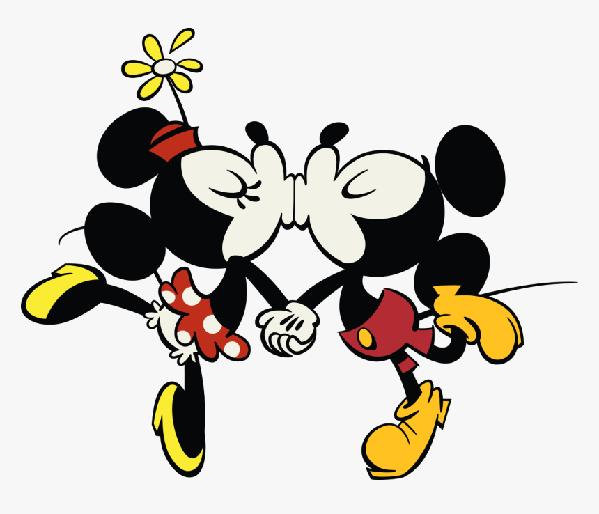 Kiss Clipart Mickey Mouse - Minnie Mouse Y Mickey Mouse Gif, HD Png Download, Free Download