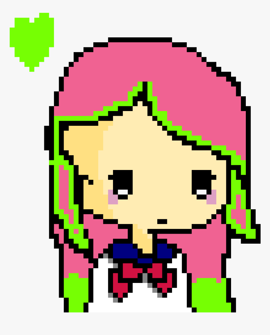 Chibi Girl Base Kiss Clipart , Png Download - Minecraft Sailor Moon Pixel Art, Transparent Png, Free Download