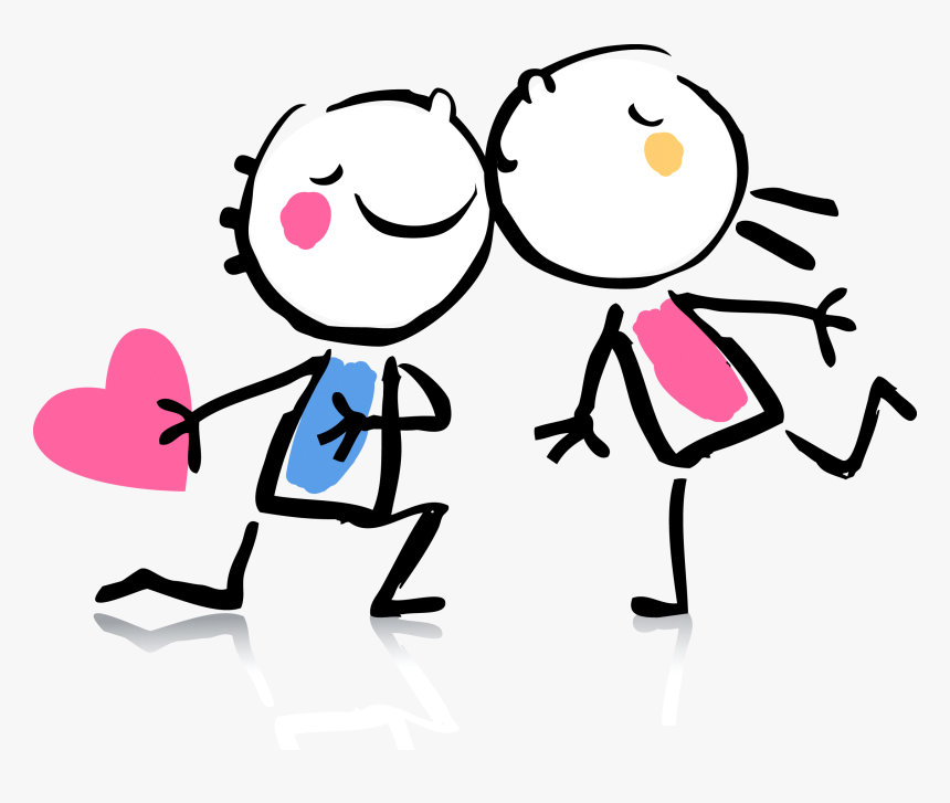 Kiss Cartoon Valentines Day Romance - Valentines Day Cartoon, HD Png Download, Free Download