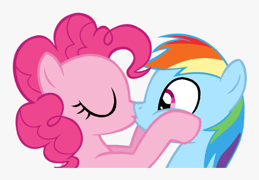 Kiss Clipart Rainbow - Pinkie Pie Y Rainbow Dash Kiss, HD Png Download is f...