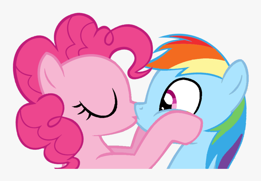 Kiss Clipart Rainbow - Pinkie Pie Y Rainbow Dash Kiss, HD Png Download, Free Download