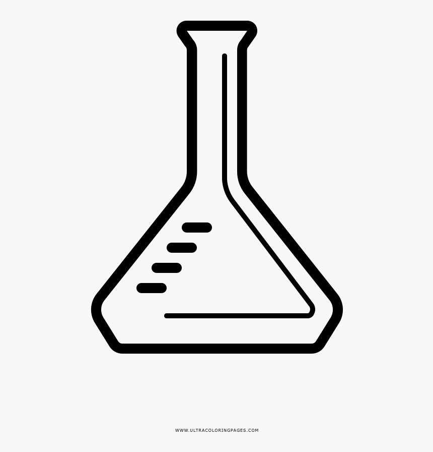 Erlenmeyer Flask Coloring Page - Line Art, HD Png Download, Free Download