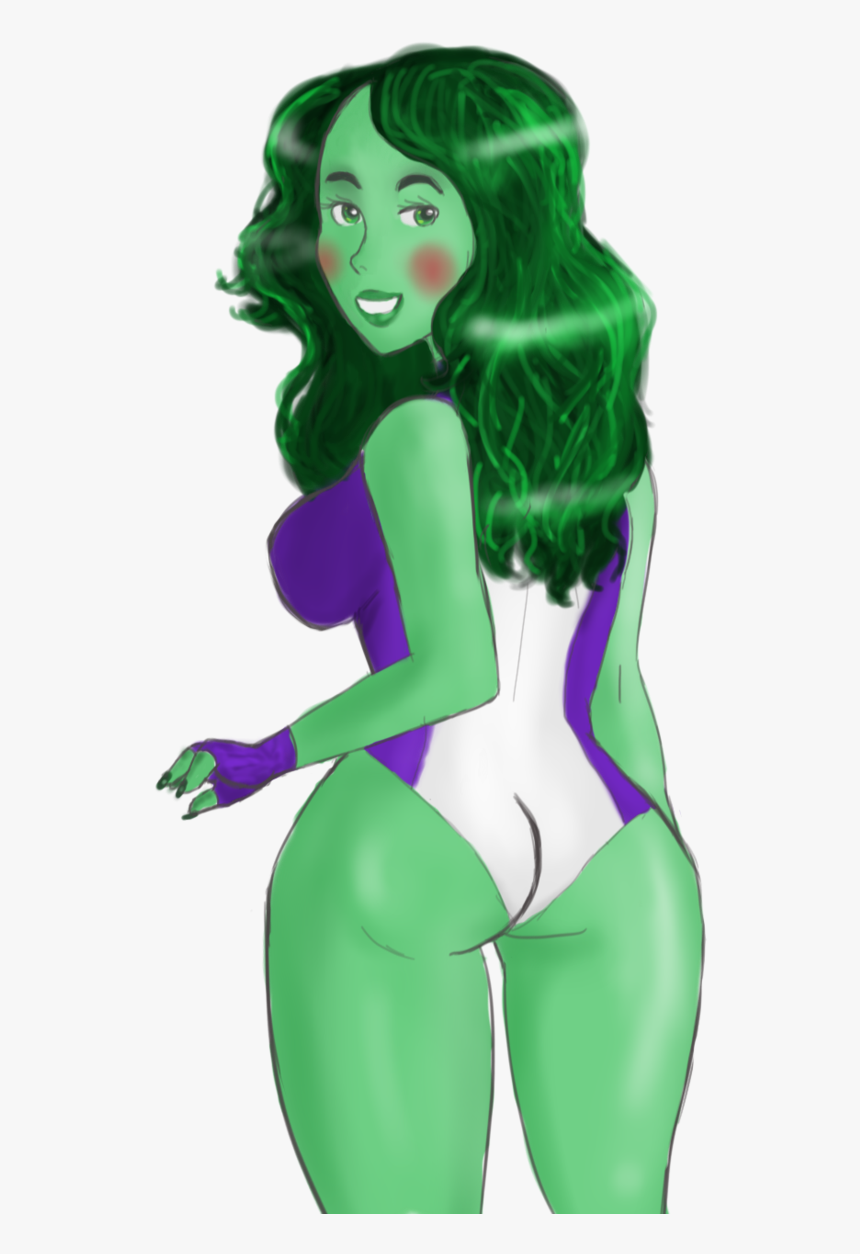 Butt Drawing She Hulk - She Hulk Cartoon Drawings, HD Png Download, Free Download