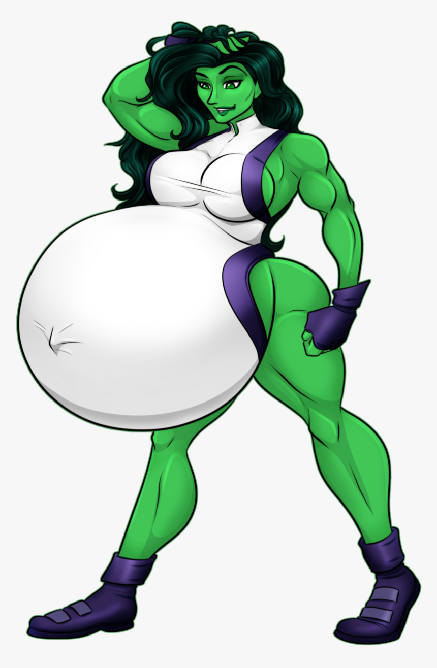 Hulk Black Widow She-hulk Green Fictional Character - She Hulk Belly Inflation, HD Png Download, Free Download