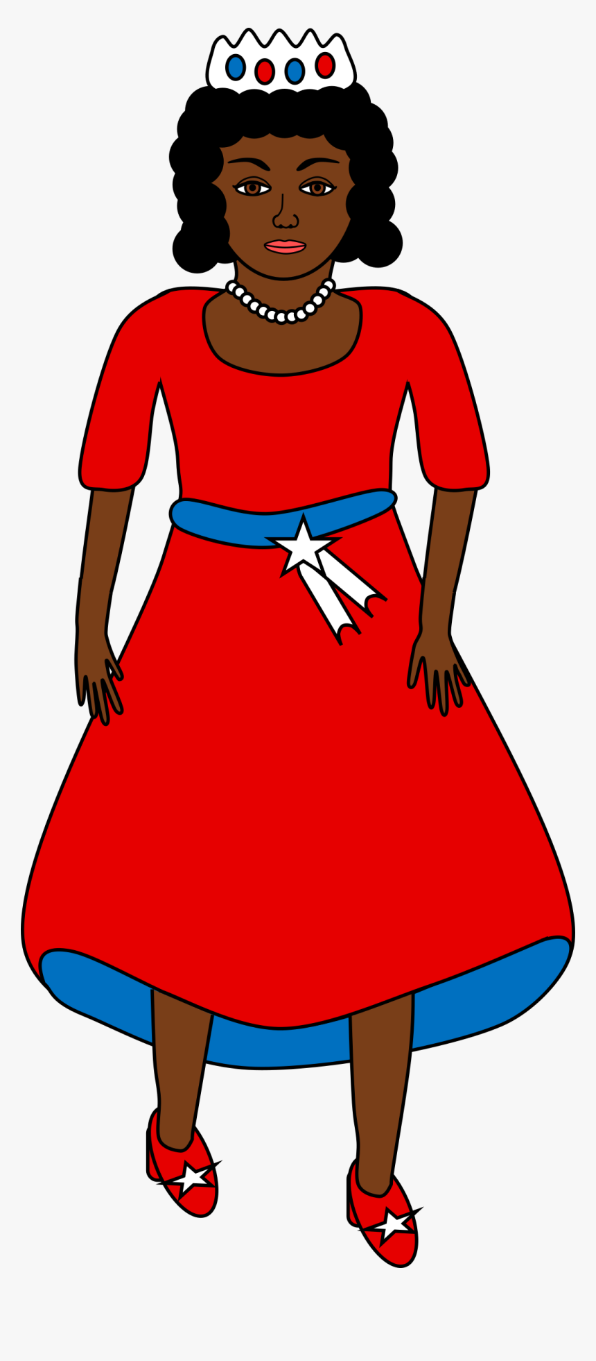 Queen Of Independence Day Clip Arts - Lady In Red Dress Clipart, HD Png Download, Free Download