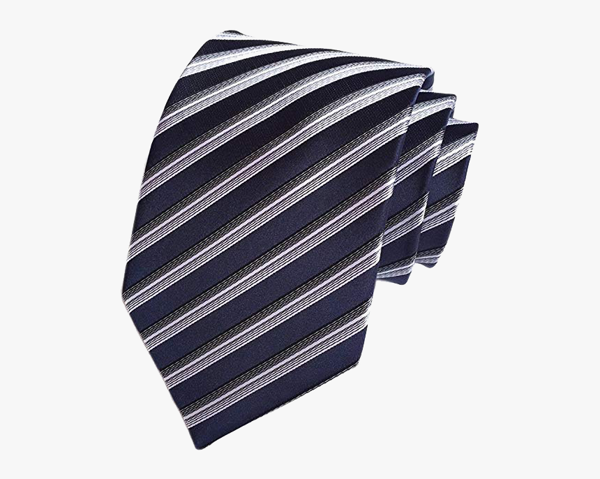Secdtie Striped Navy, White And Black Tie - Silver, HD Png Download, Free Download
