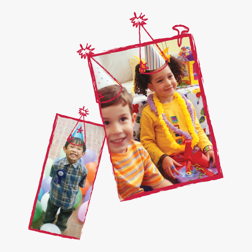 Kids In Pictures Wearing Birthday Hats - Toddler, HD Png Download, Free Download