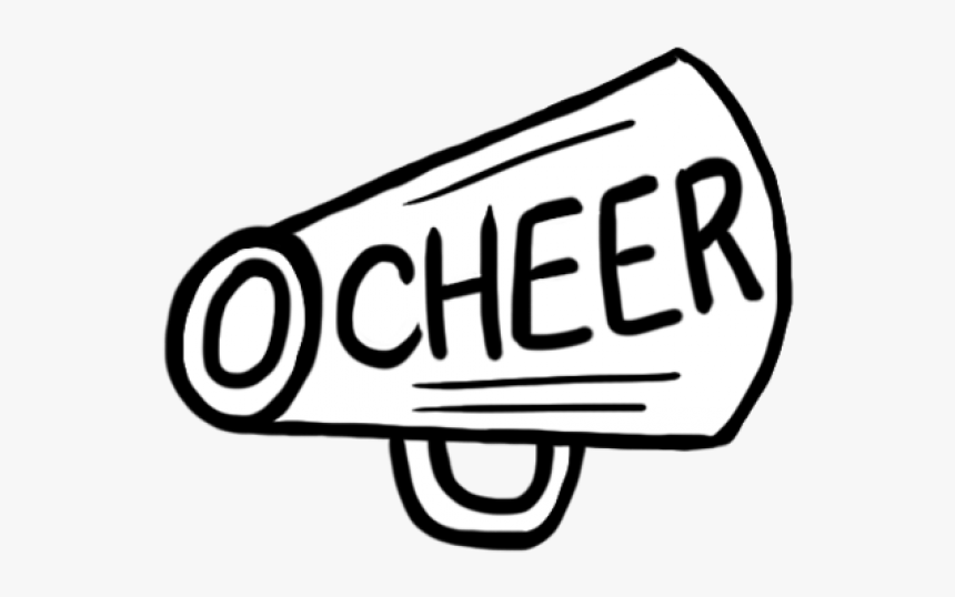 Cheer Megaphone Clipart - Cheerleading Clipart Black And White, HD Png Download, Free Download