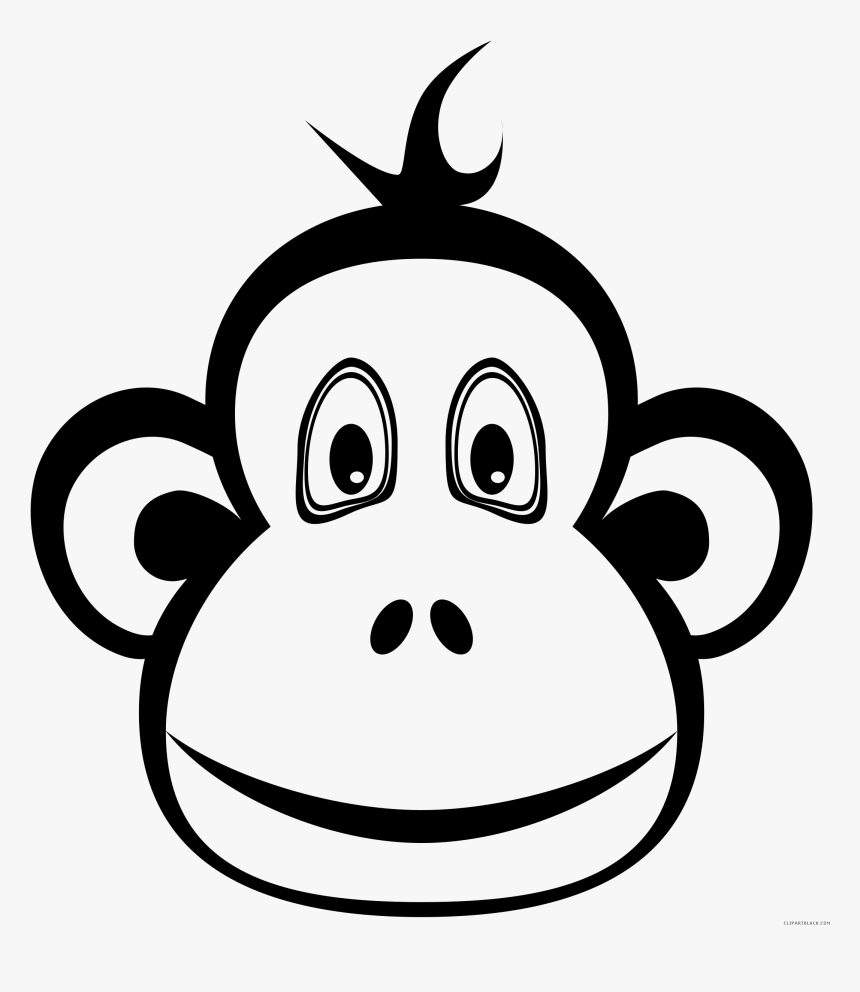 Cute Monkey Clipart Silhouette Collection - Cartoon Black And White Monkey Clipart, HD Png Download, Free Download