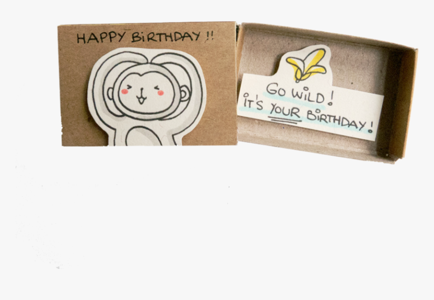 Cute Monkey Birthday Card Matchbox - Matchbox Birthday Card, HD Png Download, Free Download