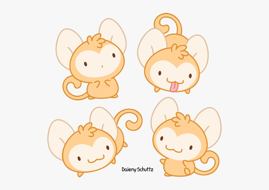 Clip Art Collection Of Free Drawing - Cute Chibi Monkey, HD Png Download, Free Download