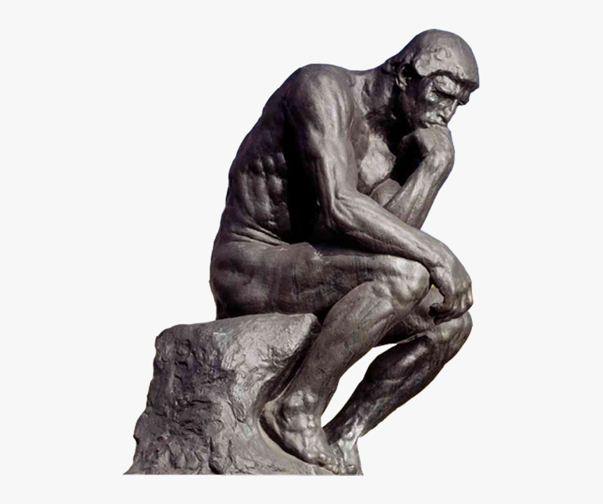 Thinking Man Statue Png, Transparent Png, Free Download