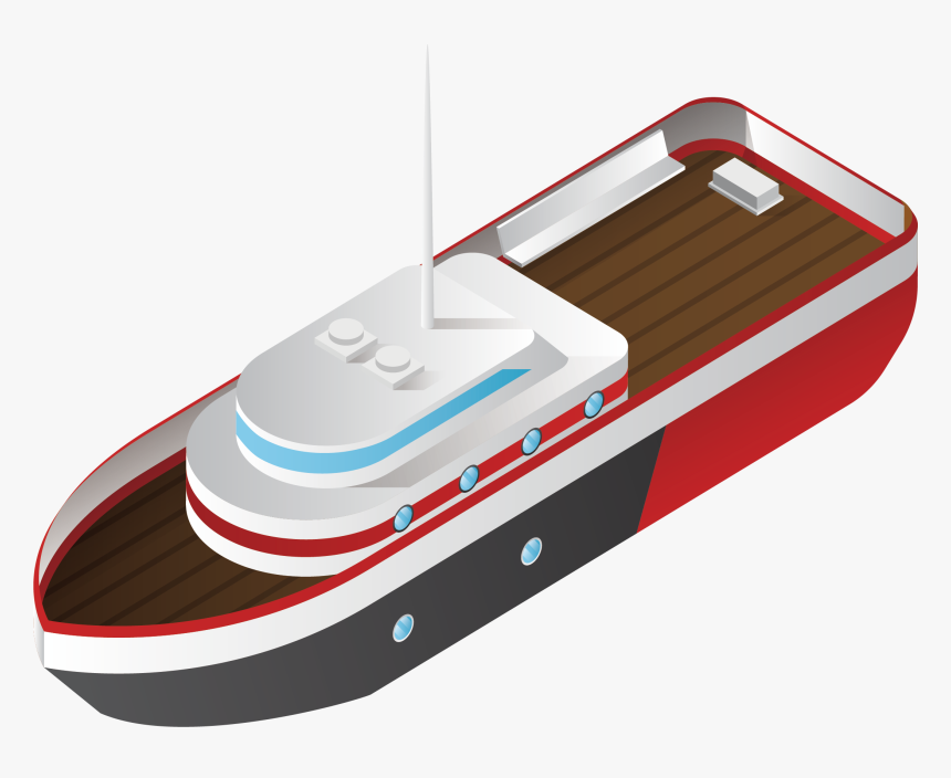 Transparent Yacht Clipart - Vector Axonometric Boat, HD Png Download, Free Download
